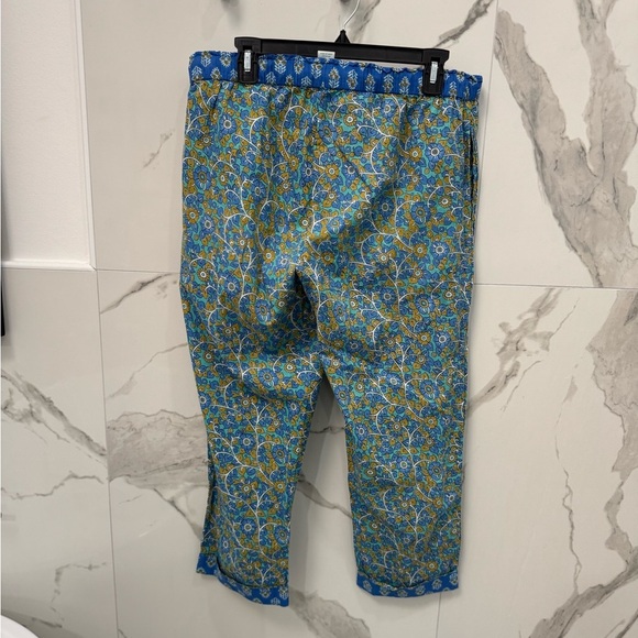 Sundance Blue/Yellow Pajama Leia Pants Floral Stretch Waist Size Medium - Picture 3 of 6